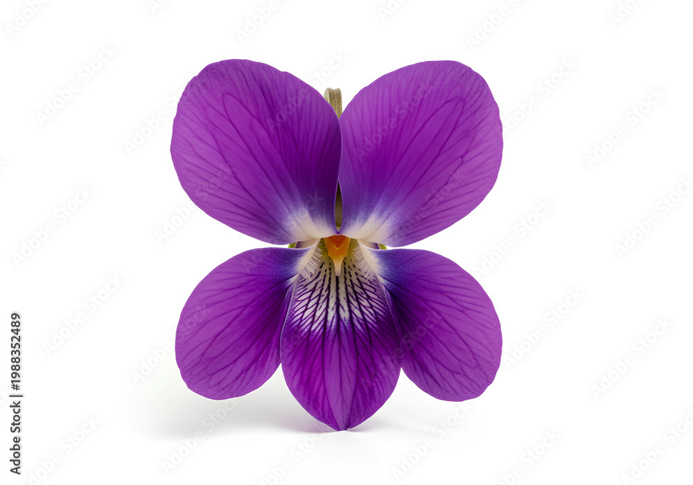 Fototapeta premium Closeup of a vibrant purple violet flower isolated on white background 6.