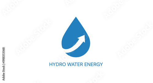 Conceptual hydro water energy logo representing clean, sustainable, and renewable resources