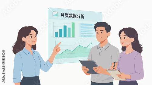 Business team analyzing data charts
