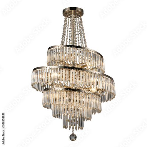 Elegant multi-tier crystal chandelier luxury lighting fixture