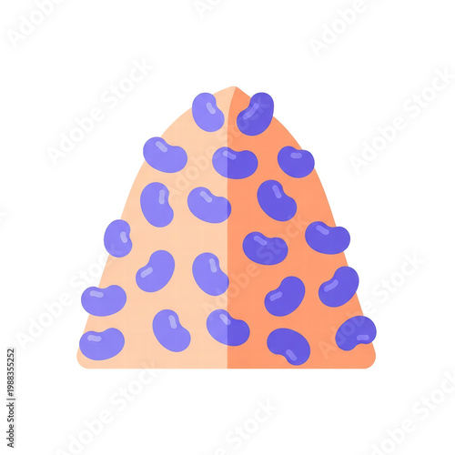 Stylized pile of purple beans simple flat design icon