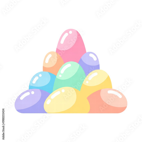 Pile of pastel glossy candy blobs