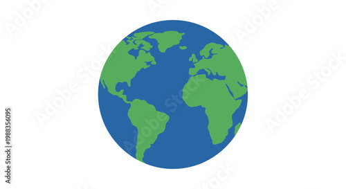 Simplified Globe Illustration: A Graphic Representation of Planet Earth for Educational Purposes