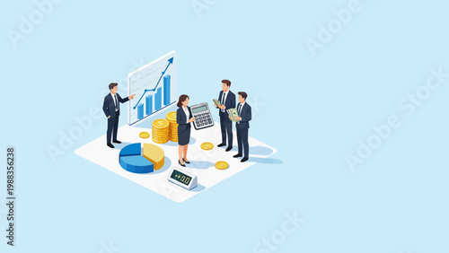 Business team analyzing financial data