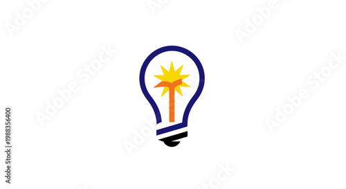 Creative lightbulb logo combining energy, innovation and radiant design for modern brand identity