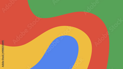 Abstract colorful fluid shapes background. Red blue green and yellow liquid blobs vector illustration. Minimalist multi colored amoeba texture. Minimalist wavy background.