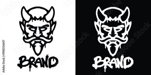 Devil Face Urban graffiti style logo