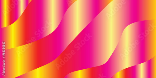 Vibrant pink yellow and orange gradient waves abstract