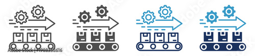 production line multi purpose icon set