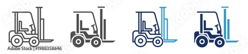 forklift multi purpose icon set