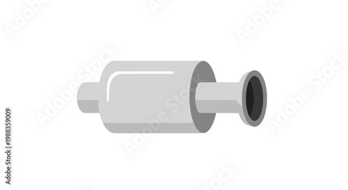 Automotive Exhaust System Component, Silver Muffler Illustration