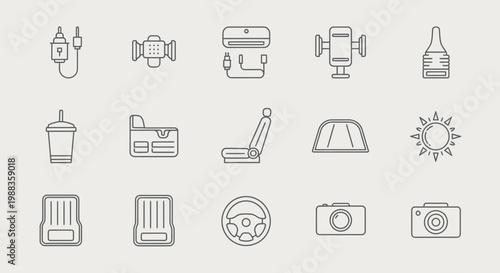 Automotive Features and Car Interior Elements Collection