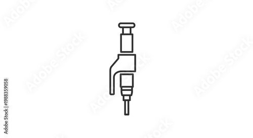 Automotive Fuel Injector Component Illustration