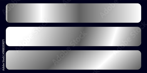 Set of Silver foil texture background. Realistic silver, gradient mesh. High resolution