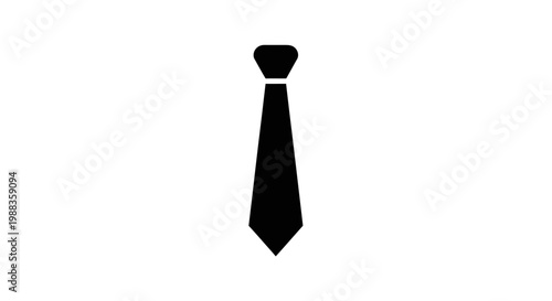 Minimalist black tie icon graphic for business attire and formal presentations