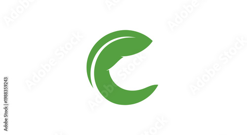 A Clean and Simple Green Leaf Logo Representing Natural and Environmental Concepts