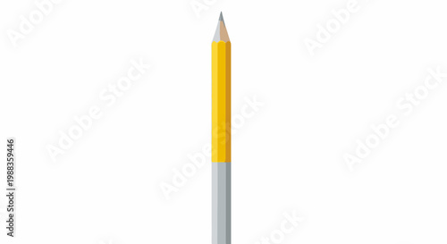 Minimalist representation of a graphite pencil isolated on a pristine white background