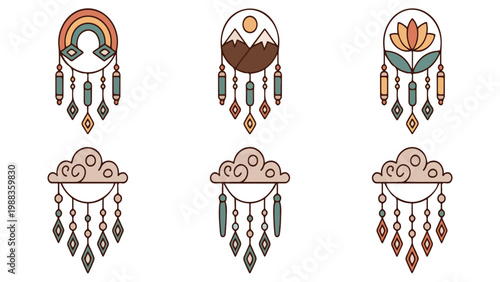 set of easter eggs with ribbons