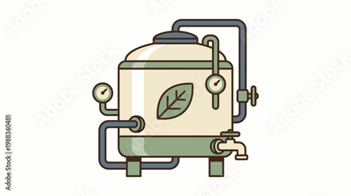 Industrial Water Treatment Tank Illustration