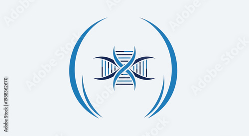 Abstract illustration of genetic helix forming a design on a neutral background