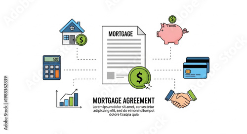 Mortgage Agreement Financial Planning and Home Ownership Concept.