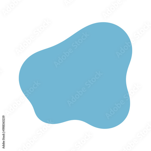 Abstract blue fluid shape with rounded edges for modern graphic design background element or creative brand identity projects.