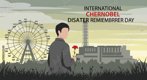 Man holding red flower.