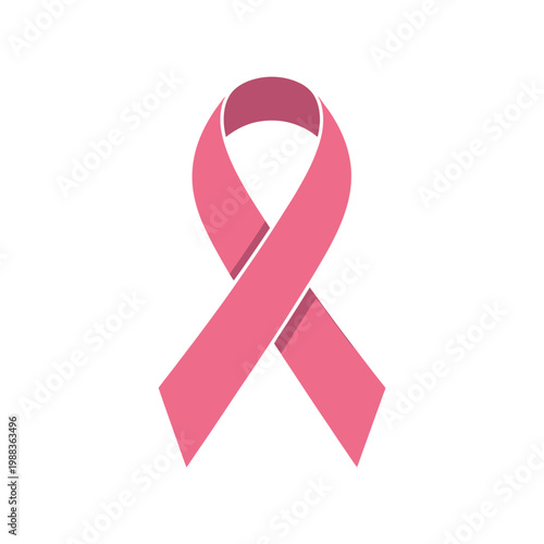 Pink ribbon breast cancer awareness symbol on checkered background solidarity support hope for women.