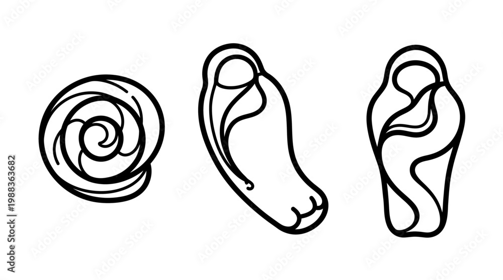 Fototapeta premium Abstract Line Art of Swirl and Organic Shapes