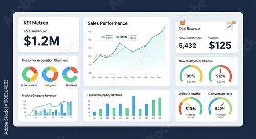 Comprehensive business performance dashboard overview