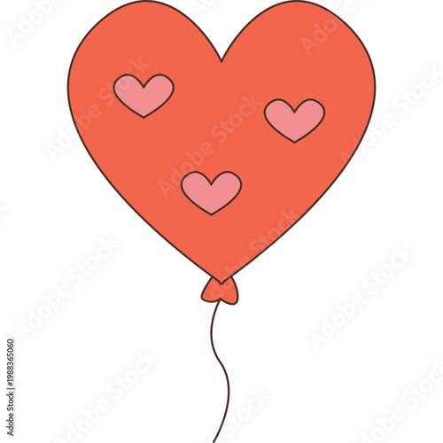 Cute Heart Shaped Balloon Illustration