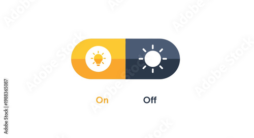 A toggle switch with on and off positions for daytime and nighttime settings