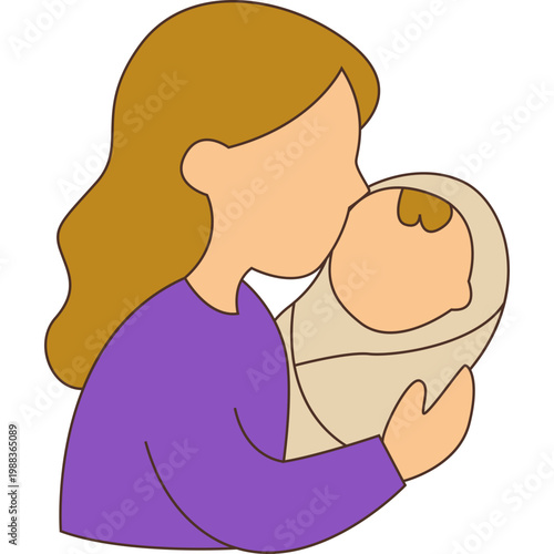 Mother Holding Her Newborn Baby