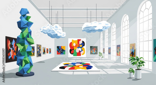Modern Art Gallery Interior.