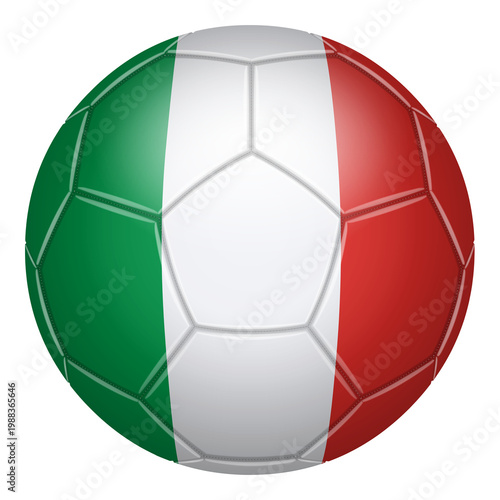 Football in national colours on a transparent background