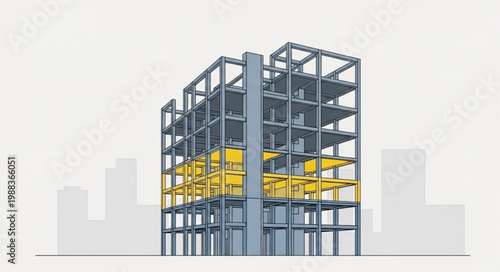 Modern Building Construction Steel Frame Structure.