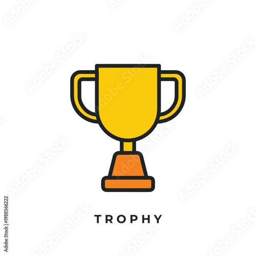 Trophy icon. Flat colors icon design
