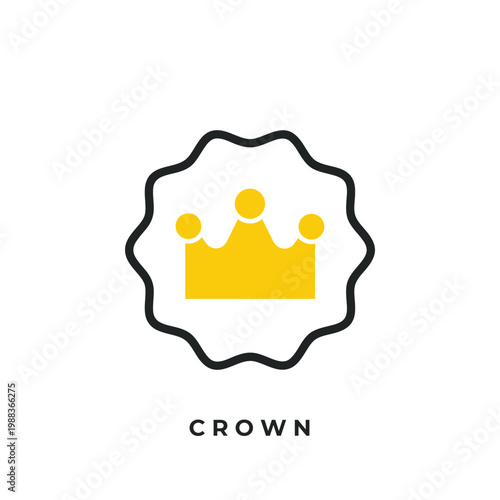 Crown icon. Flat colors icon design