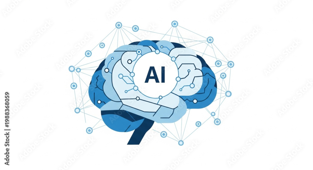 Fototapeta premium Artificial Intelligence Brain Network Concept.
