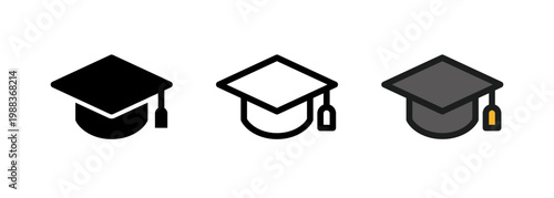 Icons representing graduation or studying