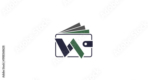 Minimalist wallet logo design featuring money, ideal for finance or financial services