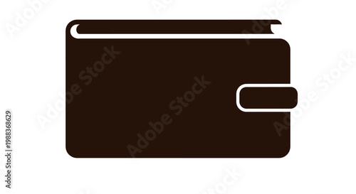 Minimalist wallet illustration in brown with a white border, simple and modern design