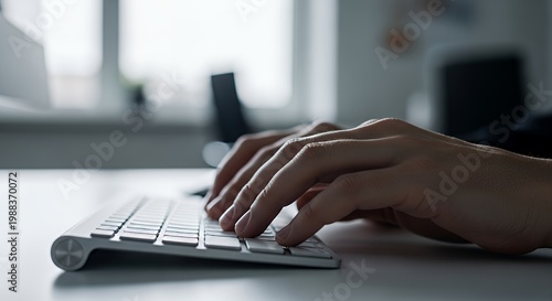 Online Support Agent Hands Typing on Keyboard for Customer Service and Real Time Virtual Assistance Technology Concept