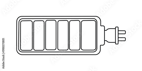 Rechargeable electric battery energy cell for power storage and renewable technology hardware vector graphic