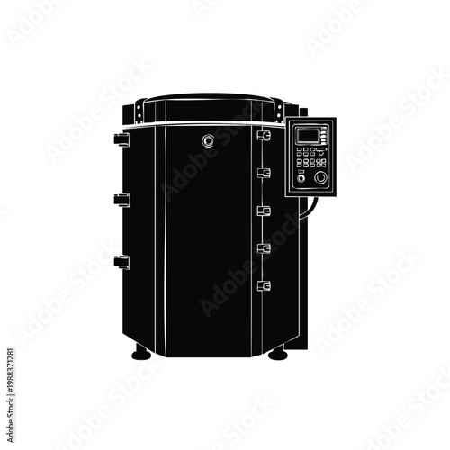 Ceramic kiln pottery oven machine vector silhouette bundle set image.