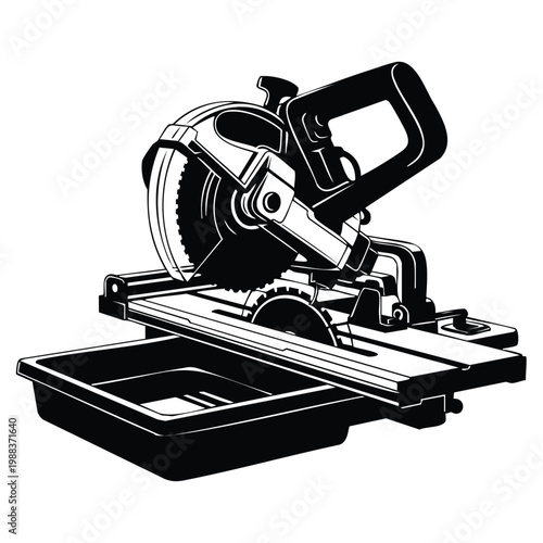 Circular saw machine silhouette set bundle isolated on white vector.