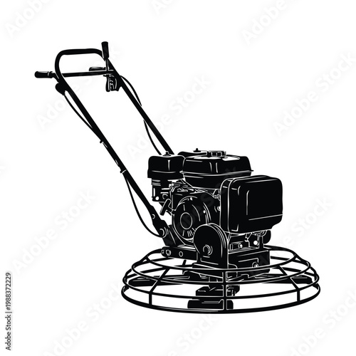 Concrete trowel machine silhouette vector set bundle.