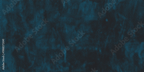 Blue and Black Halftone Grunge Texture Background with Distressed Dot Pattern. Vector Illustration