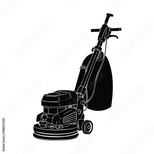 Floor sander machine silhouette bundle equipment for wood restoration.