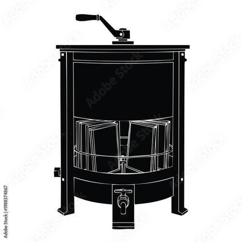 Honey extractor silhouette vector set bundle.